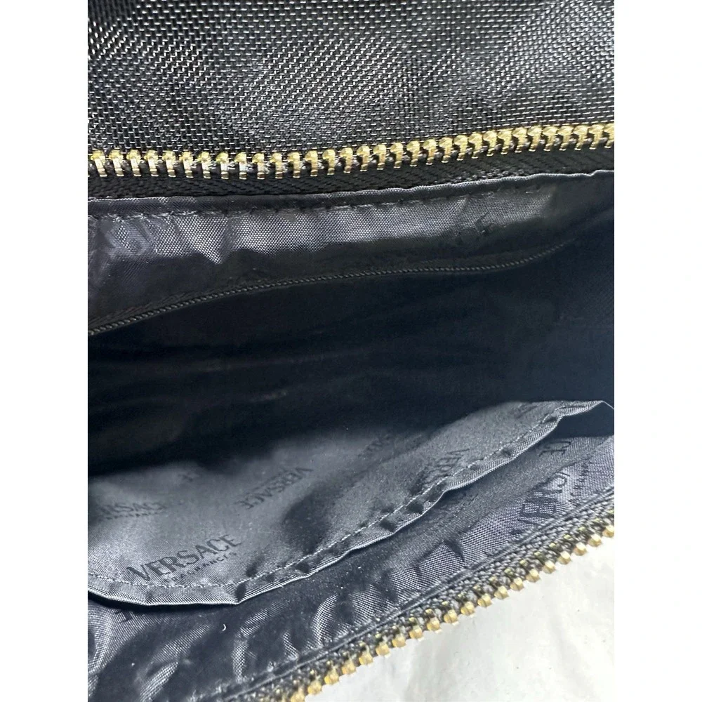 Versace Fragrances Clutch Black Gold Cosmetic Case Pouch